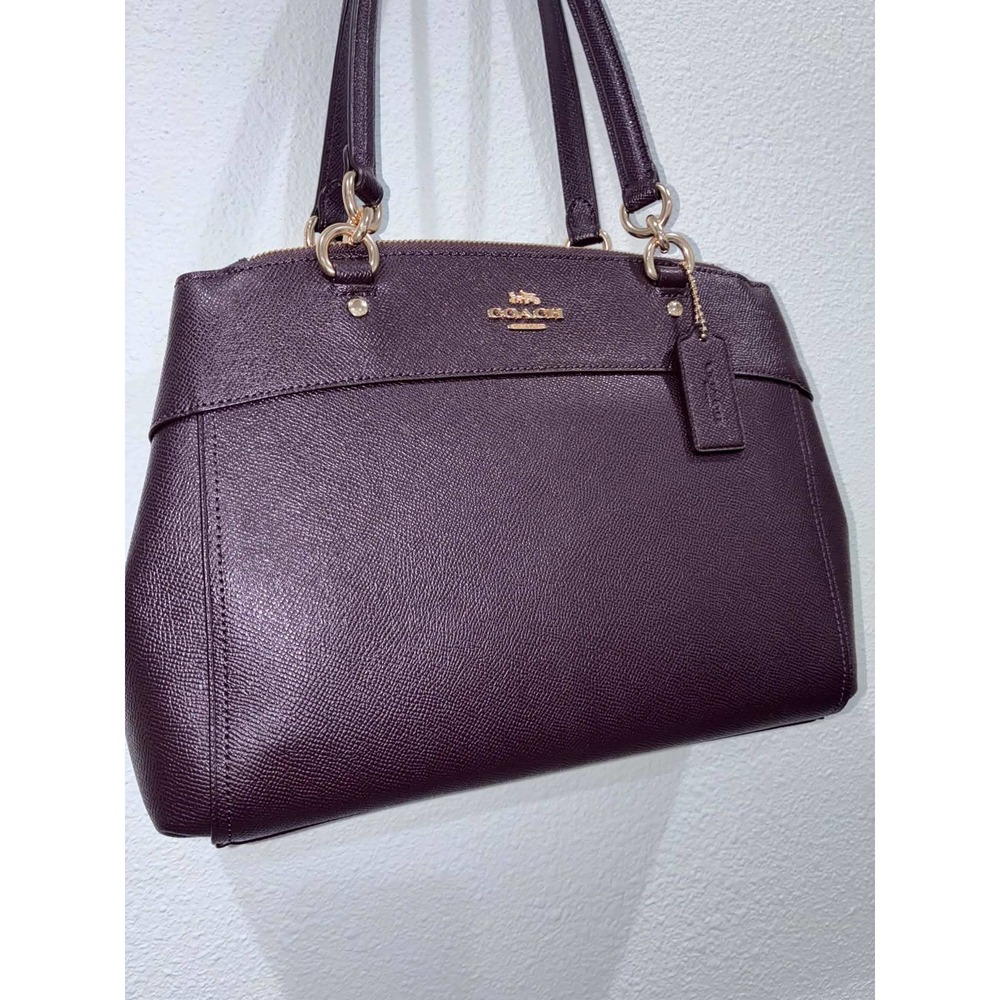 COACH Brooke Carryall Crossgrain Deep Burgundy Shoulder Bag
